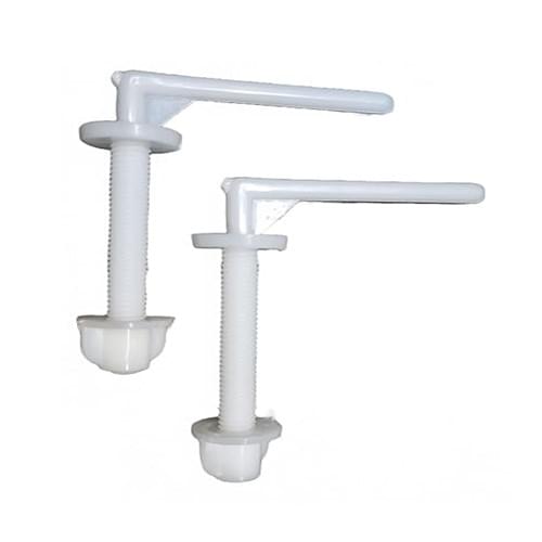 PVC Seat Cover Screw Hinges L Type for European Toilet Seat Covers DIY Repair Kit Spare Part Accessories for Western Toilet Seat Covers (PVC, White, 1 Pair)