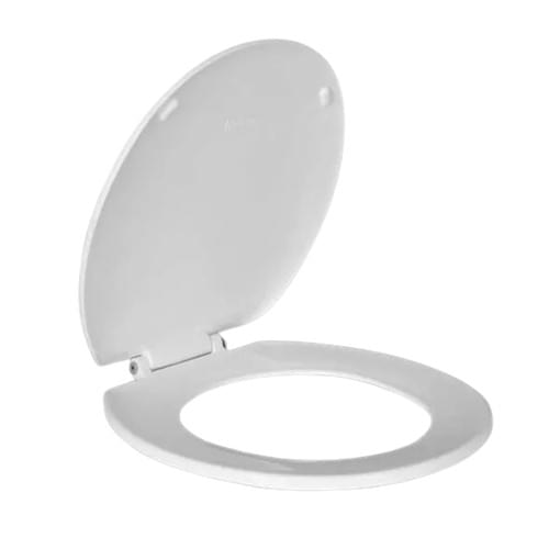 Plastic Round Seat Cover for Toilet (Standard Size, White) with S.S Rod